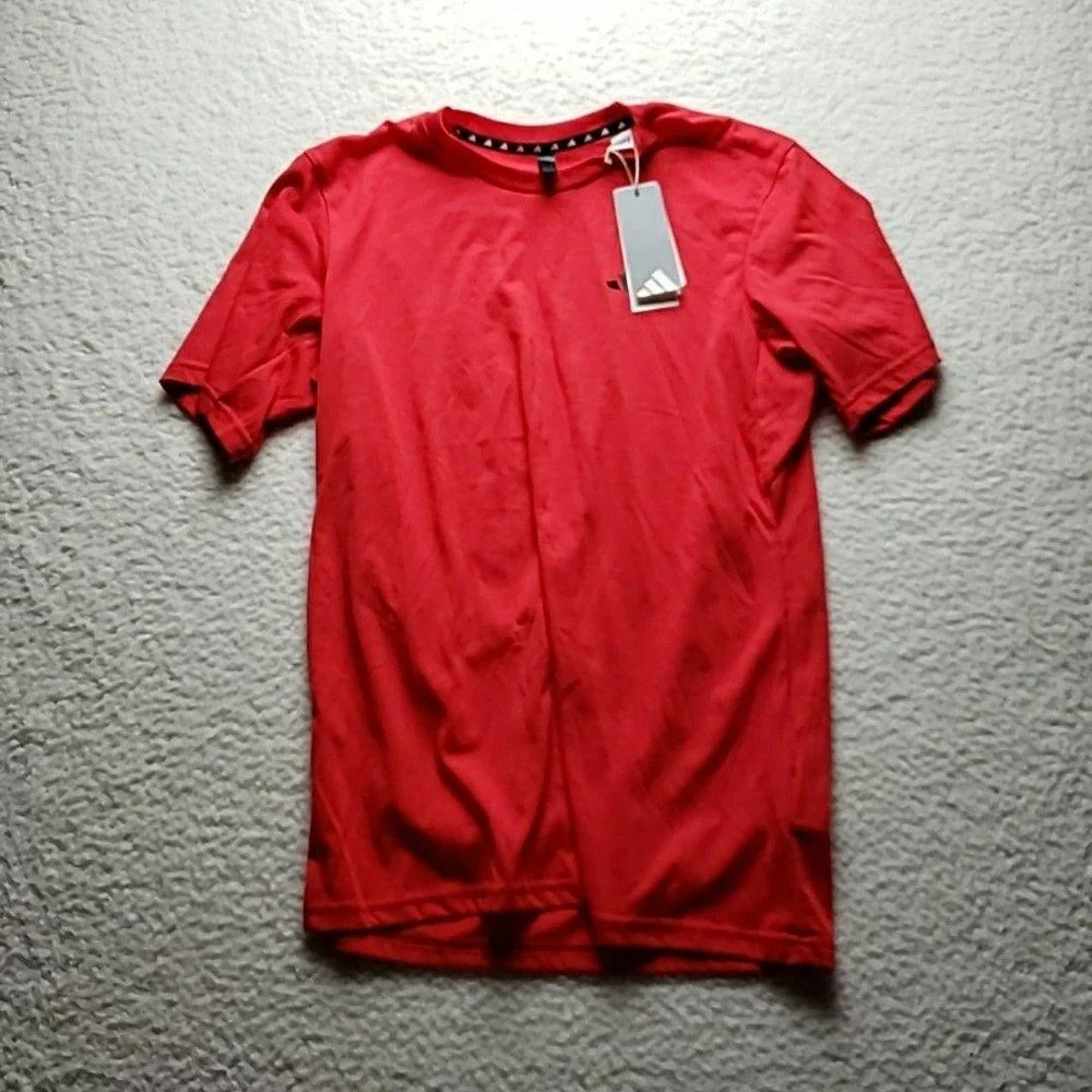 Adidas Shirt Mens Small Red TR-ES FR T Training Tee Logo Pure Ruby Top JD3382